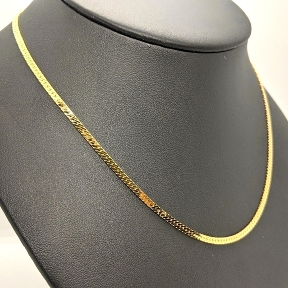 3mm Diamond Cut Herringbone Premium 14K GP - Picture 2 of 2